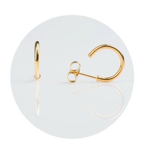 Self - Piercing  Gold Hoop Earrings